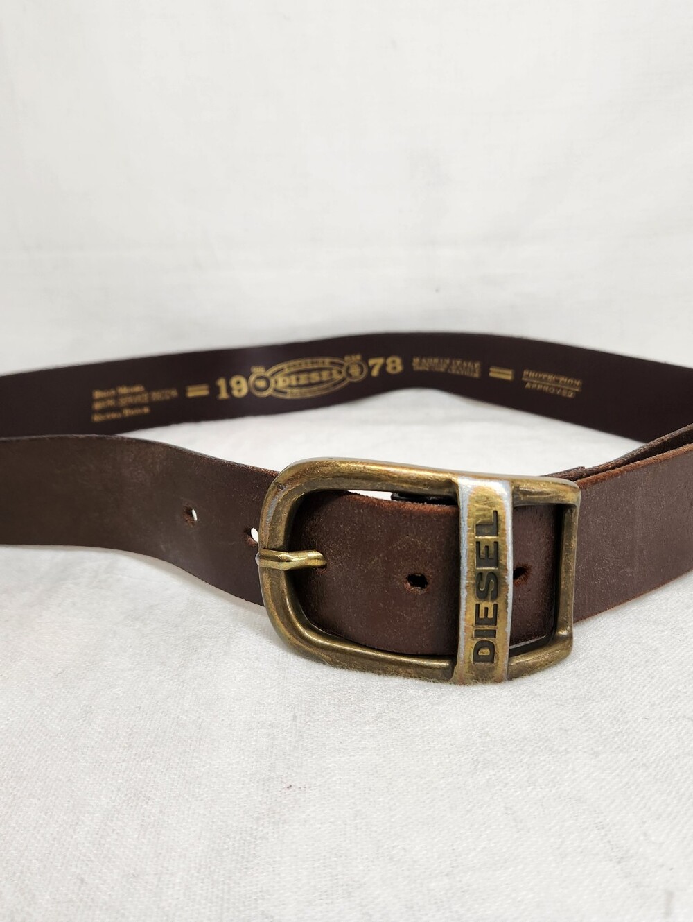 Diesel Mens 36 90cm Brown Leather Belt